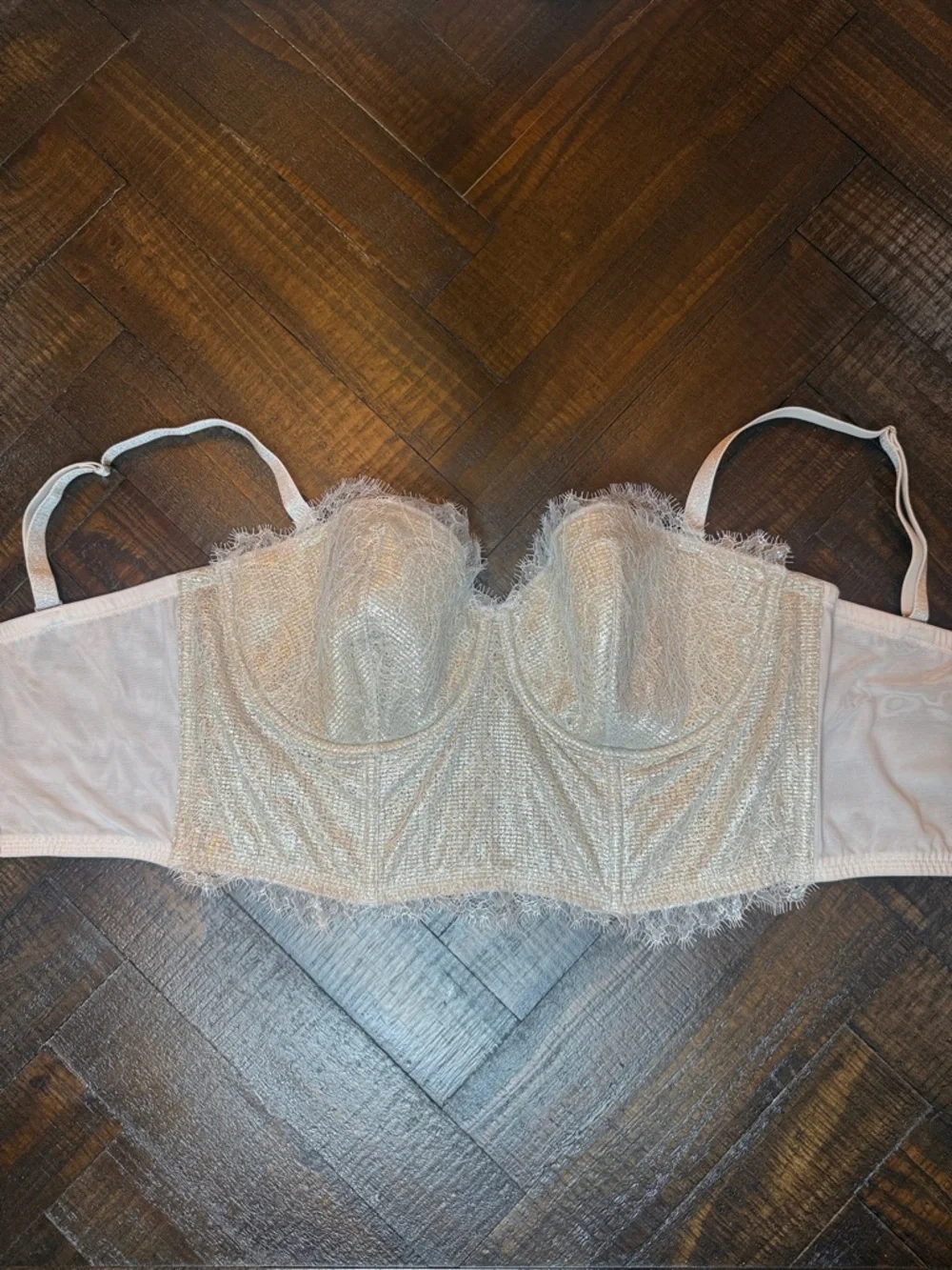 Victoria’s Secret Dream Angels Metallic Lace Bustier 36DD Corset Festival Top - Picture 4 of 13